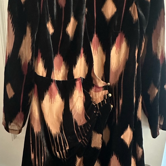 Pinko Velvet Flocked Abstract Mini Wrap Dress EUC - Picture 7 of 11